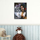 5D DIY Full Drill Diamond Painting Wolf Race Cross Stitch Embroidery Mosaic
