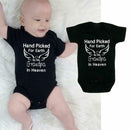 Summer Print Baby Boys Girls Romper Short Sleeve Sunsuit (Black 9-12M)