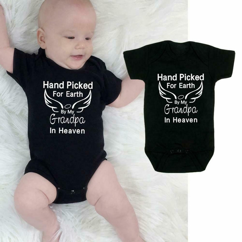Summer Print Baby Boys Girls Romper Short Sleeve Sunsuit (Black 9-12M)
