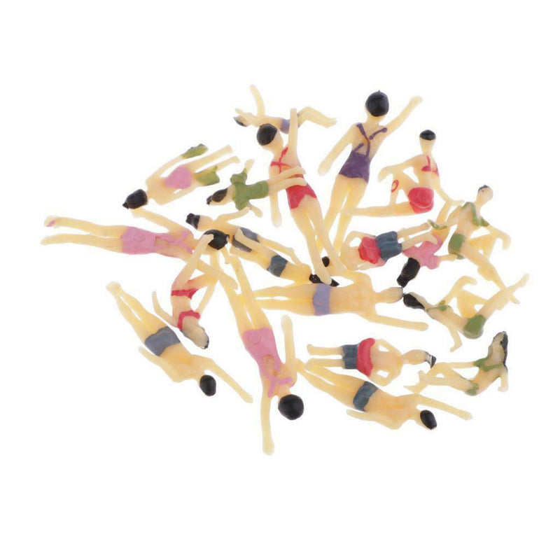 20xModel Trains People Figures Scale Painted Beach Crowd Miniatures HO 1:100