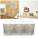 3 Grids Spice Jar Rack Condiment Storage Seasoning Food Kitchen Case Contai I0C7