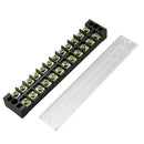 Double Rows 12 Position Covered Barrier Block Terminal Strip 600V 25A R6O2