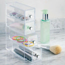 4 Plastic Vanity, Compact Narrow Storage Organization Drawers Set for Cosme