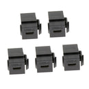 5Pieces Wall Plate Keystone Jack USB C Type C Female/Female, Coupler Type, Black