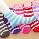 1 Pair Womens Soft Cozy Fuzzy Socks Home Warm Striped Slipper Free Size Gift