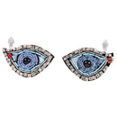 1Pair Rhinestone eye Beaded Patch for Clothing Sewing on Beading Applique VES