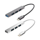 4 Ports USB 3.1 To USB-C Adapter Type-C Hub For Mobile Phone Laptop Gray