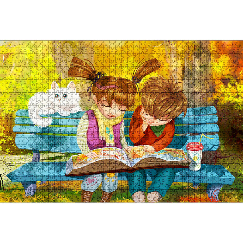 1000pcs DIY Reading Children Jigsaw Cartoon Puzzle Toys Assembling Picture