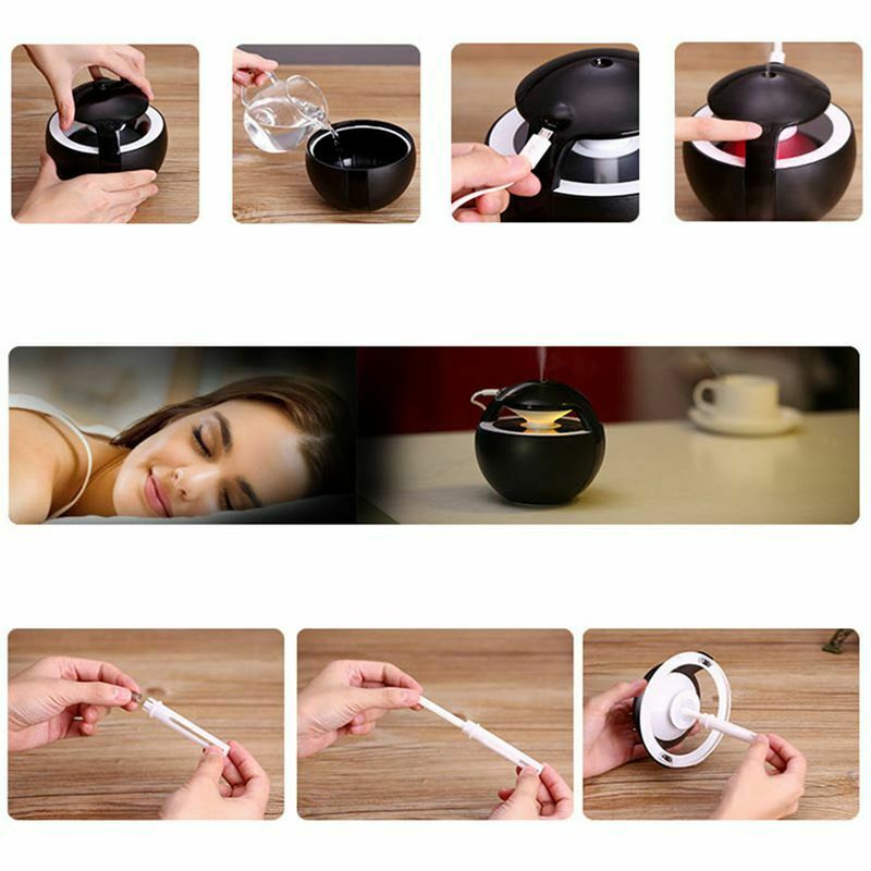 450ML Ball Humidifier Ultrasonic Electric Mini USB Air Humidifier Fogger D4M5