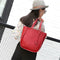 4pcs/set Litchi Leather Tassel Women Tote Shoulder Handbags Card Bags (Red)