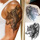 Large Wolf Head Waterproof Temporary Removable Tattoo Body Arm Leg Art Stick Gw