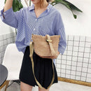 Woman Bag Fashion Open Weaving Solid Color Messenger Handbag Shoulder Women