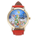Christmas Pattern Analog Quartz Vogue Watches Leather Analog Quartz Wristwa