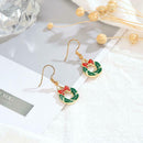 6 Pairs Christmas Elk Dangles Earrings Women Crystal Bell Ear Drop Jewelry