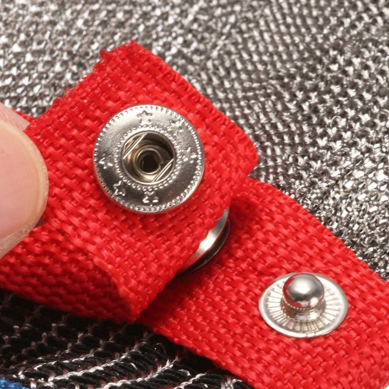 Work Glove Safety Cut Proof Stab Resistant Metal Welding 25cm Red Button