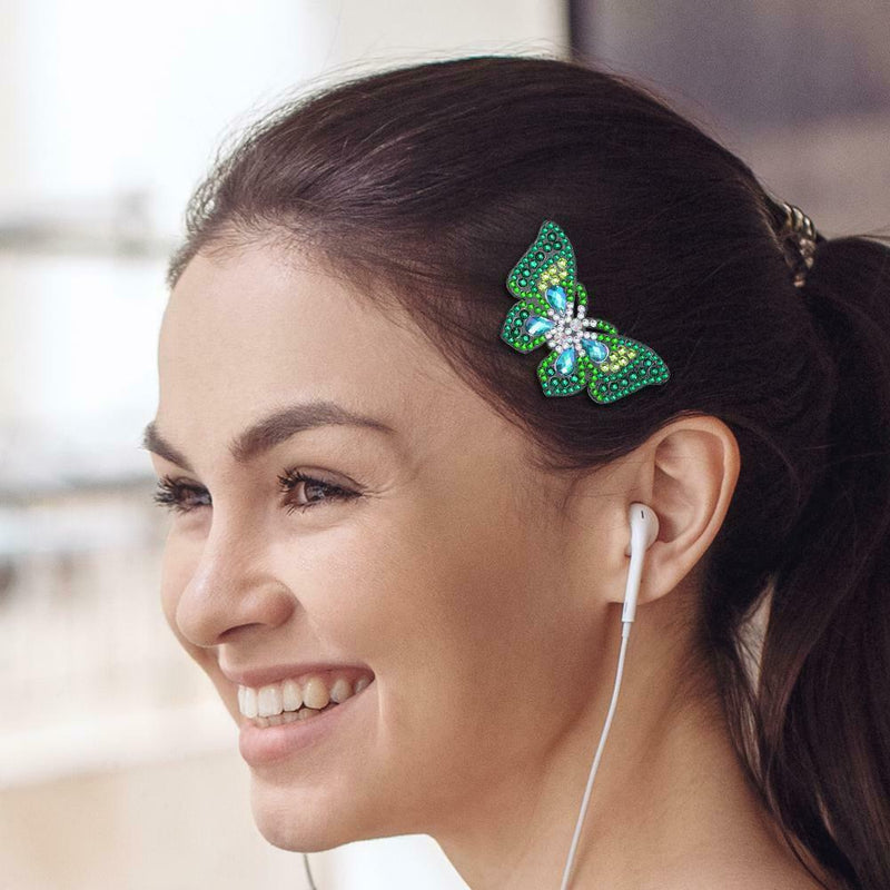 3pcs DIY Diamond Painting Hair Clip Butterfly Rhinestone Bobby Pin Headwear A