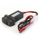 For Mitsubishi USB Car Charger with Blue LED Voltmeter 2.1A Charger Socket A