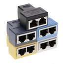 1 to 2 RJ-45 Interface Splitter Extend Connector Ethernet Plug Adapter Portable