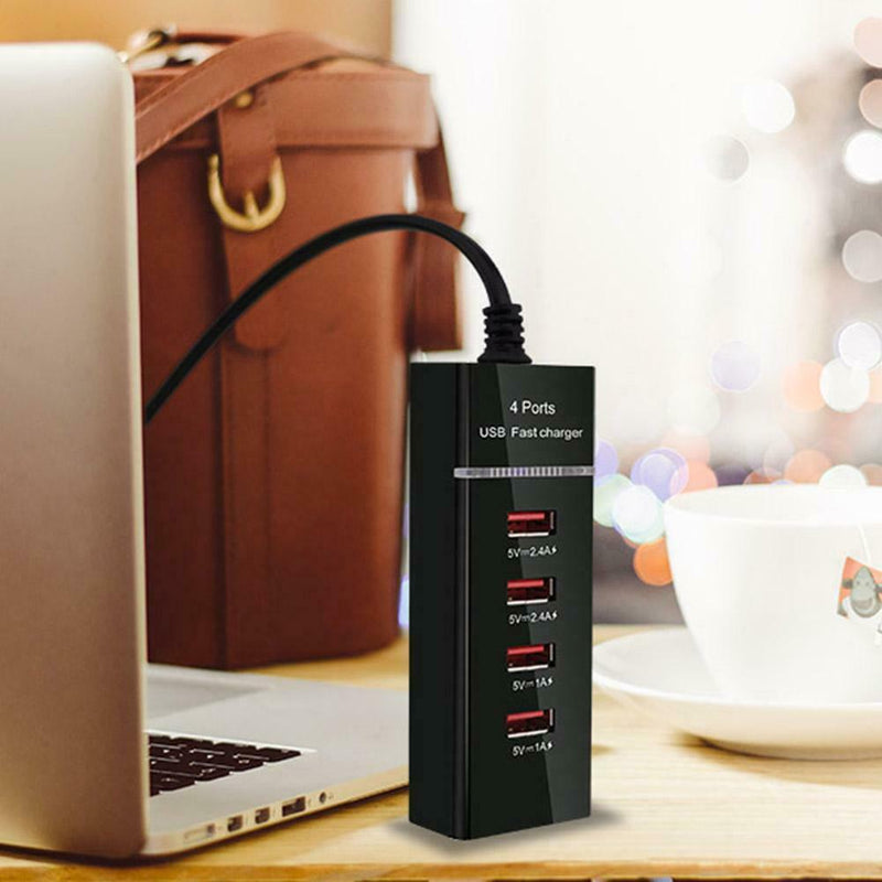 B38 4USB Travel Mobile Phone Charger 5V 3A Smart Charging Head (EU Plug)