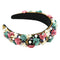 Women Retro Floral Baroque Hair Accessories Cloth Rhinestone Headband Portable