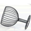 Geometric Hollowed Out Wrought Iron Cupped Fruit Basket Home Living Room Sn