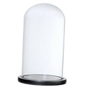 Glass Landscape Flower LED Light Ornament Cover Dome Display Stand _Black F