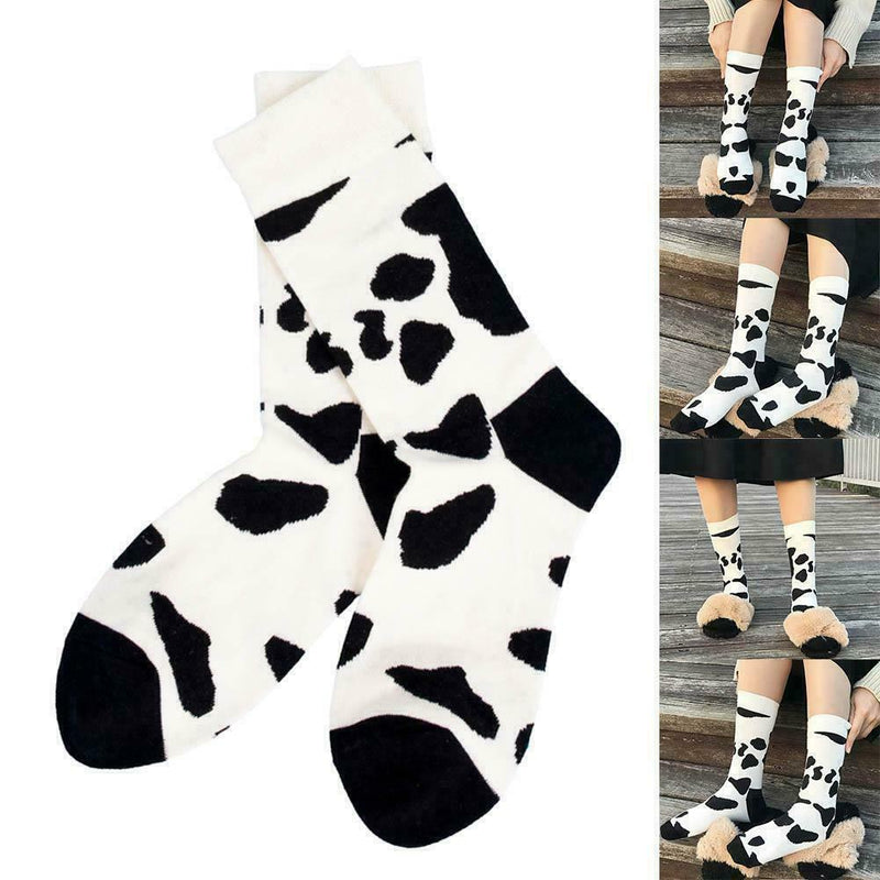 Cow texture cotton tube stockings Japanese wind cute socks cotton J7U1