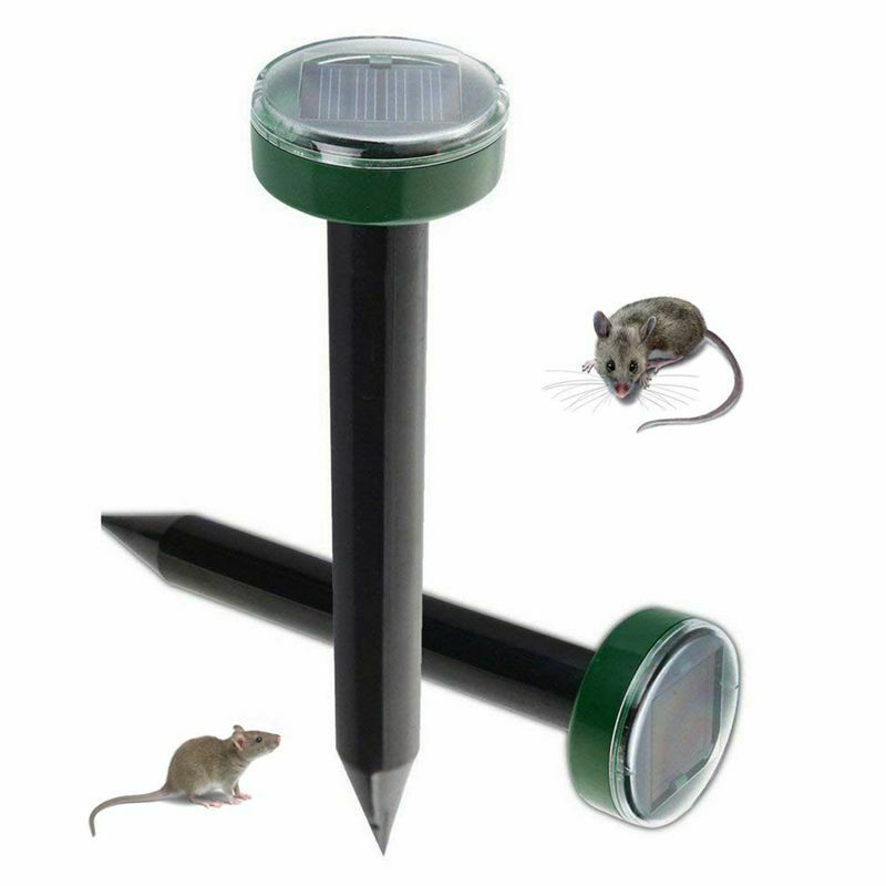 2 Pieces Solar Energy Ultrasonic Outdoor Animal Repellent Weatherproof For  B2B9