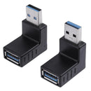 5 in 1 USB 3.0 A Male to Female 90 Degree+Straight Angled Adapter Connector O3C6