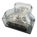 Power Distribution Block, 0 Gauge in 4 Gauge Out 3 Way Outputs Splitter for Car