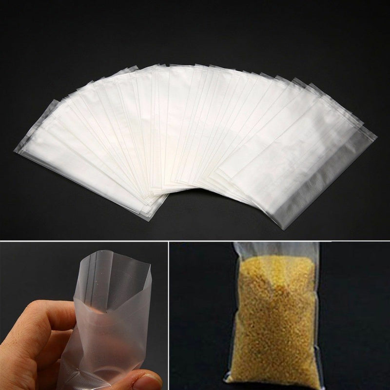 50pcs Water Soluble Bags PVA Fishing Bag Water Dissolving Bait Bags 7x14cm