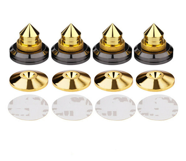 Speaker Spike Golden Copper Stand Feet Cone Base Pads Stick-on Shockproof Mat