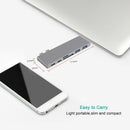 6 in1 Type C Hub To HDMI RJ45 USB 3.0 Adapter 4K Dock PD Charging For MacBook