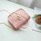 Retro Women Crossbody Handbag Stone Pattern PU Chain Shoulder Bags (Pink)