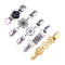 Retro Shawl Clips with Chain - Pack of 5 - Cardigan Shrug Sweater Clips Clasp,