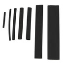 Black Assorted Sizes Heat Shrinkable Tube Sleeving Wrap Wire Kit 150Pcs