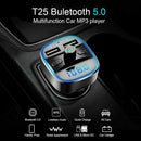 T25 Bluetooth Hands-free FM Transmitter Car MP3 Player USB Fast Charger Adapter