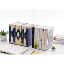 Simple Nature Style Blue Decorative Metal Iron Bookends Holder Stand Desk N