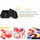 Ice Square Trays (Set of 2) Black Silicone 6 Giant Ice Ball Square Maker Us N2N5