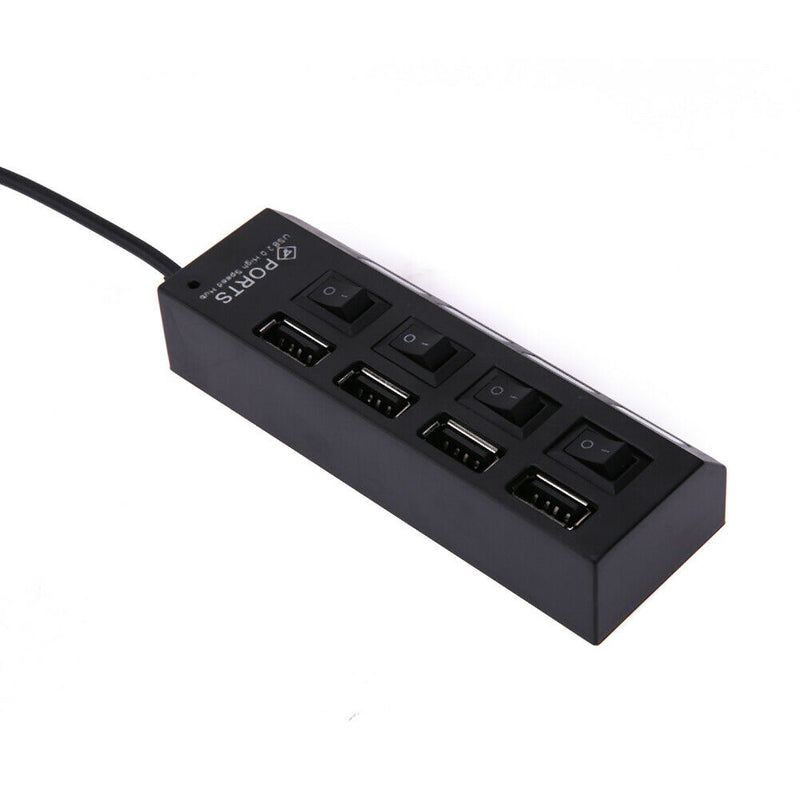 4 Port USB Charging Dock Station Quick Charger with Indicator and Switches