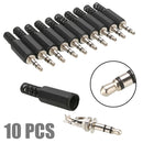 10pcs /Set 3.5mm 1/8" Audio Male Plug Jack Adapter Stereo Connector Headphone
