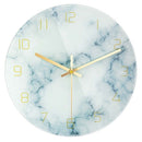 Marble Silent Wall Clock for Living Room Decor, 12 Inch Modern Non Ticking