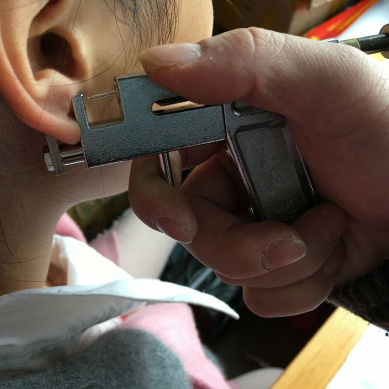 Professional Steel Ear Nose Navel Body Piercing Gun 98Pcs Studs Tool Kit Set.ES