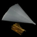 100X clear cone shape cellophane bags candy sugar popcorn flower packing bag FT