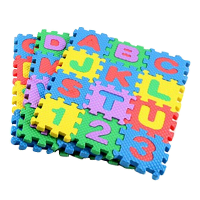 72Pcs Toddlers Baby Foam Mat Alphabet & Number Learning Puzzle Interlocking