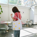 Flower Summer Women Canvas Handbags Casual Shoulder Bag Large Tote (White) A
