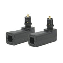 Pack of 2 360 Degree Digital Fiber Optic Toslink Right Angle 90 Degree Fema