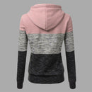 Stitching Women Long Sleeve Hit Color Autumn Leisure Hoodies (Pink M) A