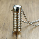 Screw Whorl Stainless Steel Urn Keepsake Pendant Chain Necklace Mens Gift
