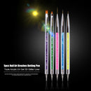 5pcs/Set Nail Art Painting Pens Acrylic Rhinestone Handle UV Gel Dotting Brushes